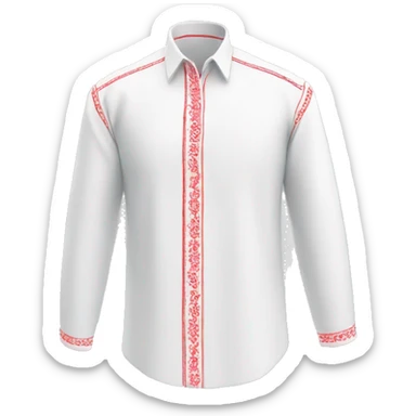 Shirt 👚 vyshyvanka, white with red embodiary sticker