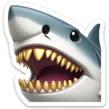 Shark with gold teeth sticker