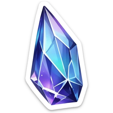 Indigo iridescent nebula crystal shard sticker