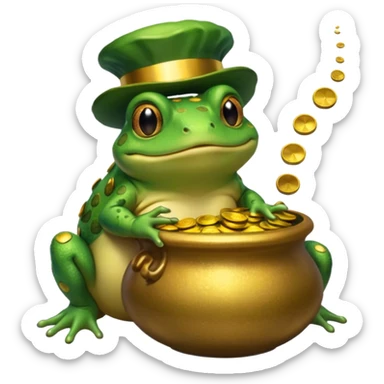 bufo with pot of gold sticker