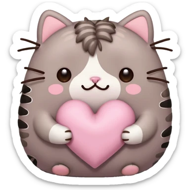 pusheen heart Pink cute sticker