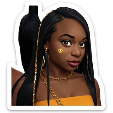 dark beauty with jewelry sticker