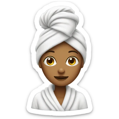 Woman with towel on head  sticker