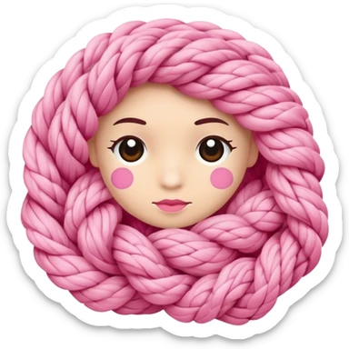 linha de crochê rosa sticker