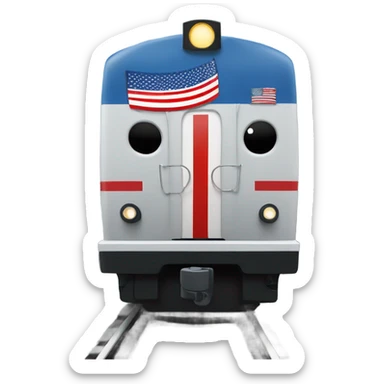 Thomas in a train body wearing a suit with an American flag pin on it sticker