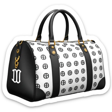 black and white duffle lv bag sticker