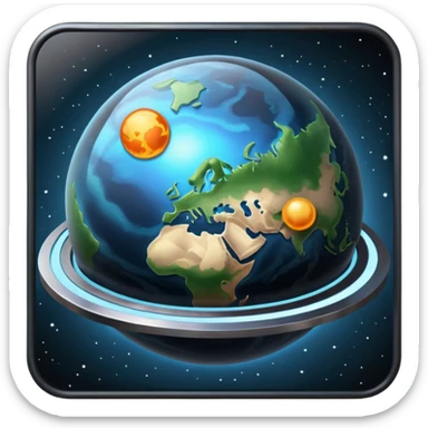 The planet with a roof sticker