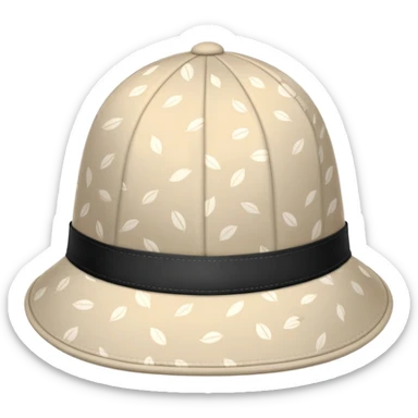 Chust style doppa hat with black base and white almond patterns sticker