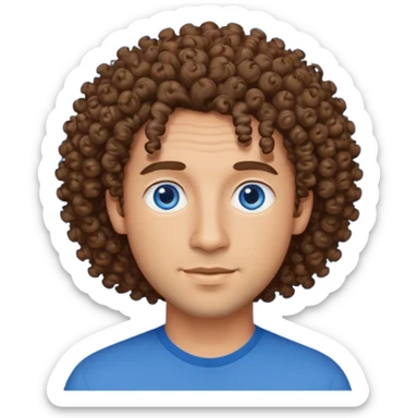 un professeur d'arts plastiques homme métisse aux cheveux bouclés et les yeux bleus sticker