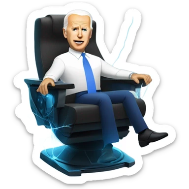 Joe Biden in an electrified seat sticker