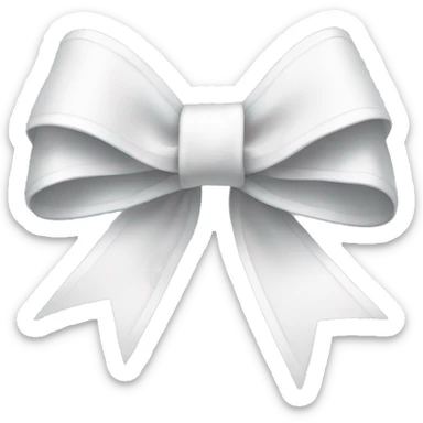White ribbon bow  sticker