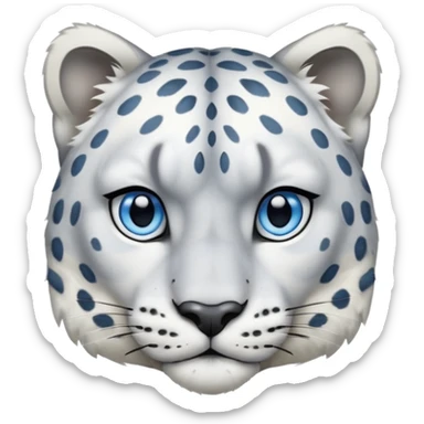  Snow leopard-whole body-eyes are blue sticker