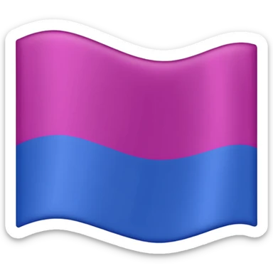La bandera bisexual (lleva 3 franjas: la de arriba color magenta, abajo azul y en medio morada) sticker