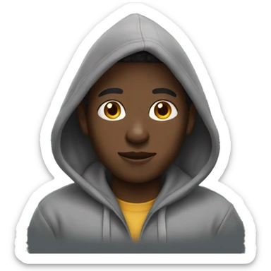 black person wearing a hoodie sticker