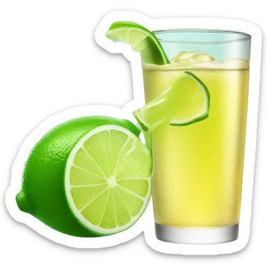 Gun fizz drink with a lime  sticker