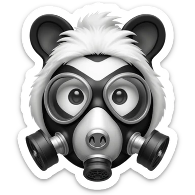 Skunk wearing gas mask  sticker