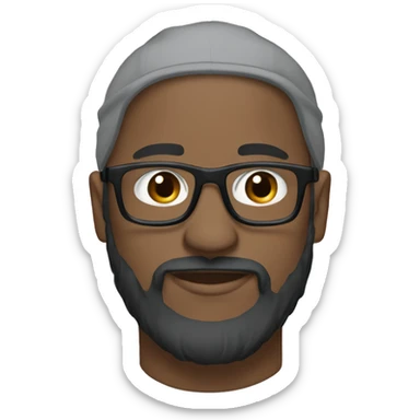 Bald black guy black and grey beard Philly eagles cap and shirt thin frame glasses   sticker