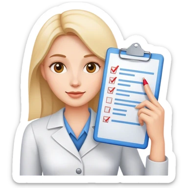 Woman holding a checklist sticker