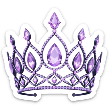 Pastel purple crystal gems tiara sticker