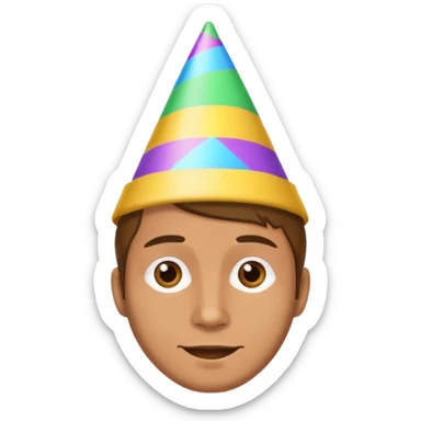 man with party hat sticker