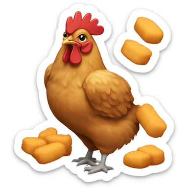 Chicken with Chicken Nuggets sticker