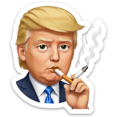 President Donald trump smoking a joint sticker