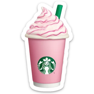 Pink Christmas Starbucks latte  sticker