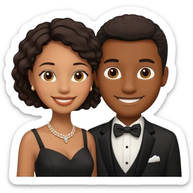 Black couple wedding sticker