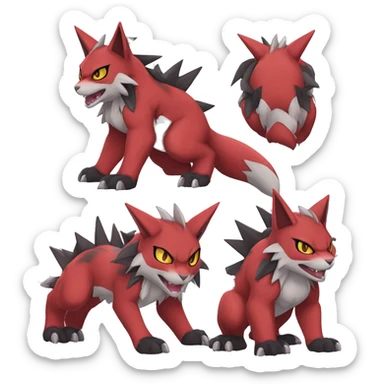  Kawaii Edgy Cool Beautiful Guilmon-Torracat-Zoroark full body sticker
