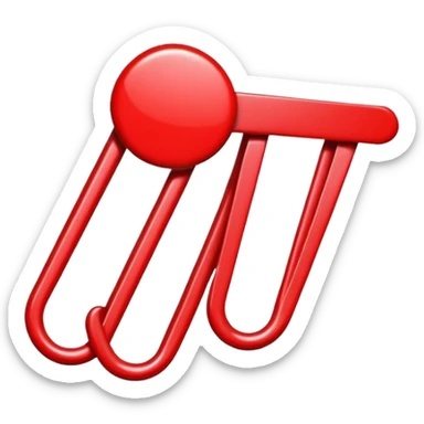 cute bright red hairpin hair clip sticker