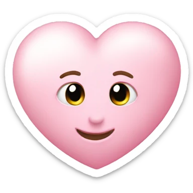 light pink heart with face sticker