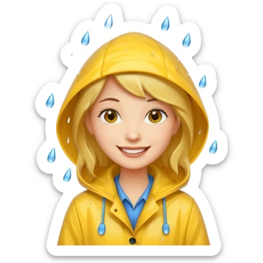 woman caught in the rain sticker