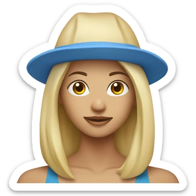 Yoga blonde with blue hat sticker