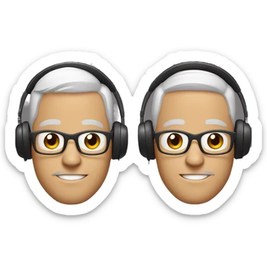 two men that look like cats wearing headphones sticker