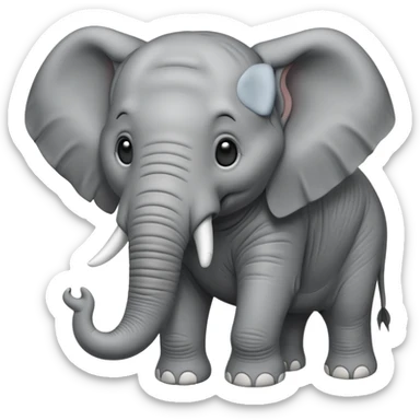 an elephant without ears sticker