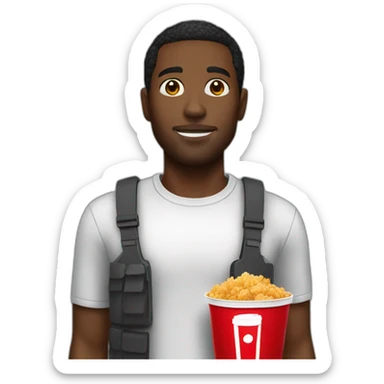 black men with kfc bucket sticker