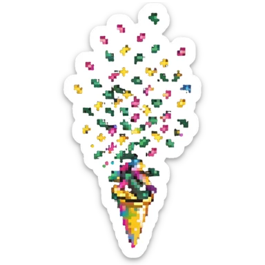 party confetti cone popper shooting sparkly confetti sticker