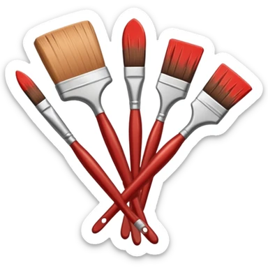 STICKER PINCEAUX ROUGE ET BRUN sticker