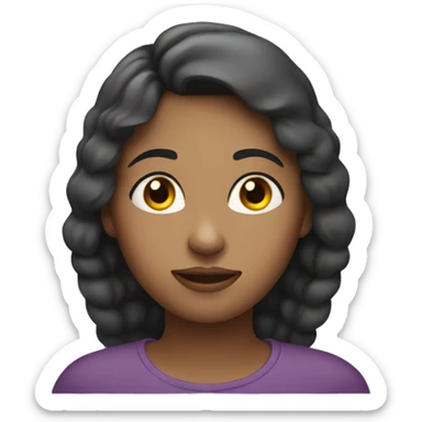 Very innocent looking woman with hands under chin sticker