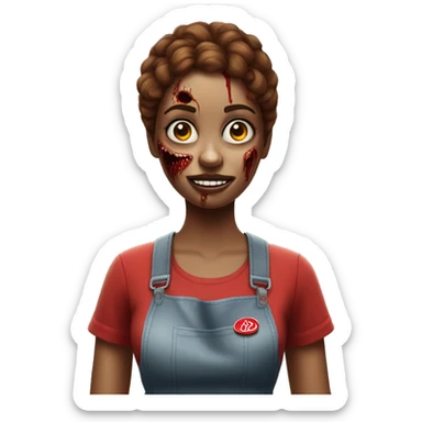 Wendys girl but make her a zombie  sticker