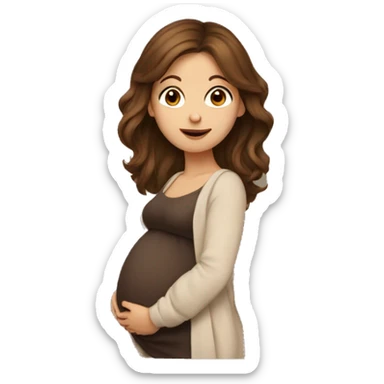 Brown hair girl pregnant  sticker