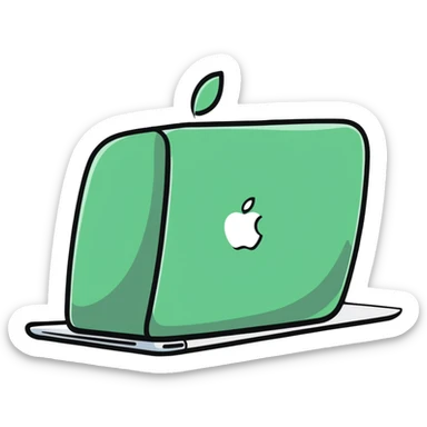 face on an Apple laptop sticker