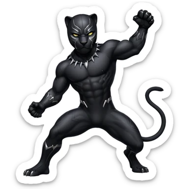 Una pantera rigiendo sticker