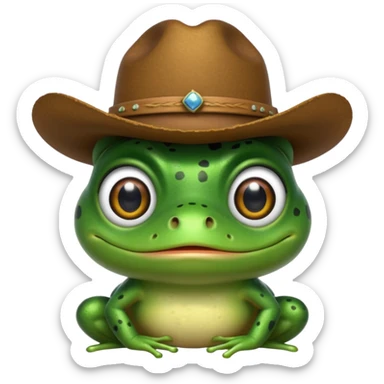 Frog with a cowboy hat sticker