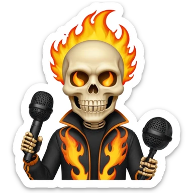 creame un emote de la skin Inferno Skeleton Balvin de fortnite, es naranja la skin sticker