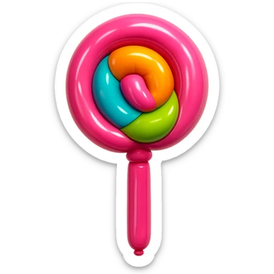 pink lollipop, balloon style sticker