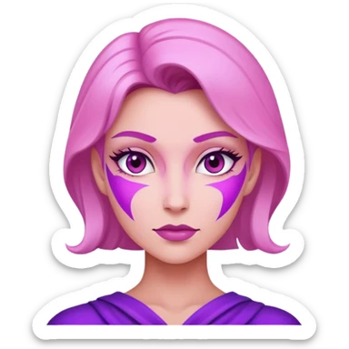 pink violet woman superhero power sticker
