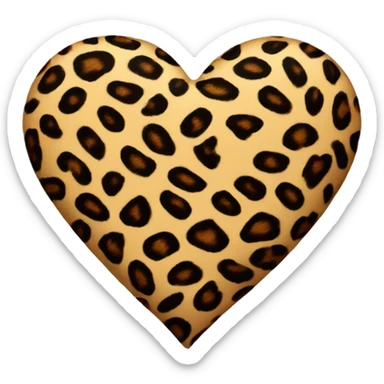 Leopard print heart sticker