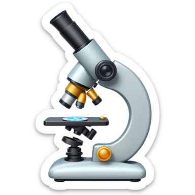 microscope with atomic orbitals emoji style sticker