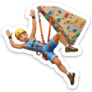 Fall off climbing wall sticker